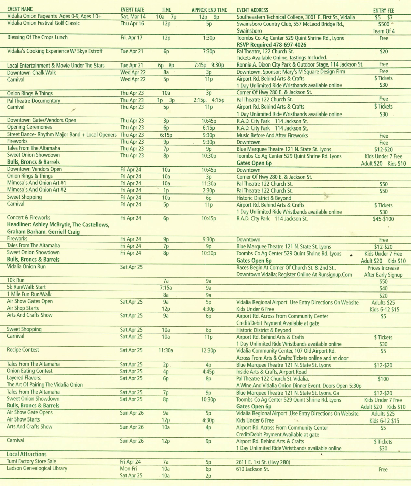 49th VOF Event Schedule